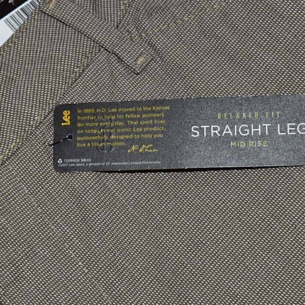 Lee Effortless Wash & Wear Straight Leg Relax Fit Mid Rise Size 10 Short - Picture 10 of 14